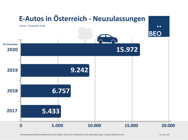 Neuzulassungen E-Autos Dezember 2020